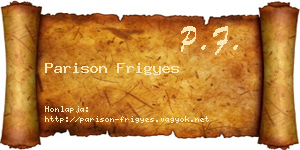 Parison Frigyes névjegykártya